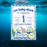 Colourful Ocean Beach Shark 1st Birthday Invitation<br><div class="desc">This colourful shark birthday invitation is sure to be a favourite! And it's so easy to customise. I have more birthday numbers in my collection. Let me know if you need assistance. I'm always happy to help.</div>