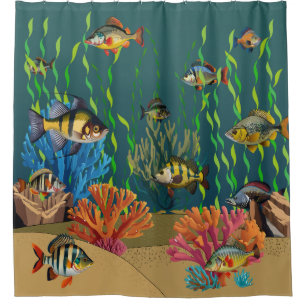 Colourful Ocean Coral Reef Shower Curtain