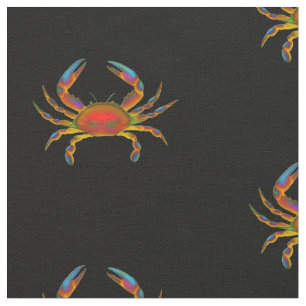Colourful Ocean Crab Cotton Fabric