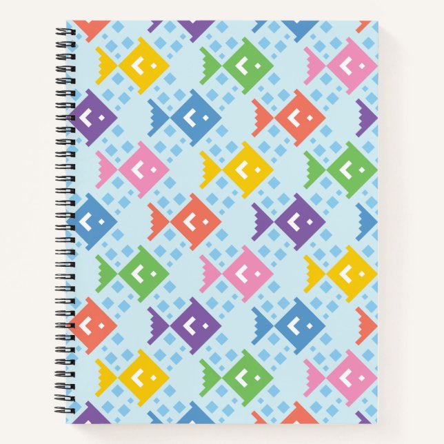 Colourful Ocean Fish Pattern Notebook (Front)