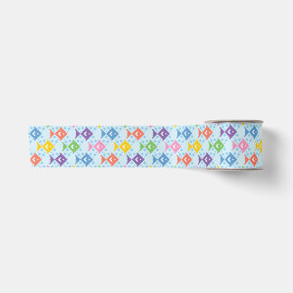 Colourful Ocean Fish Pattern Satin Ribbon