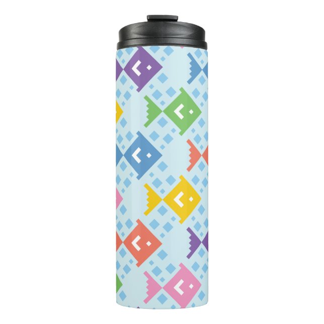 Colourful Ocean Fish Pattern Thermal Tumbler (Front)