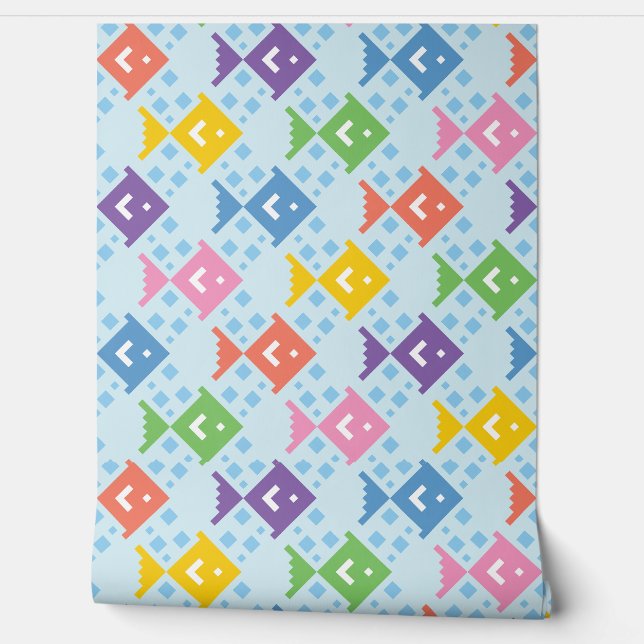 Colourful Ocean Fish Pattern Wallpaper (Unrolling)