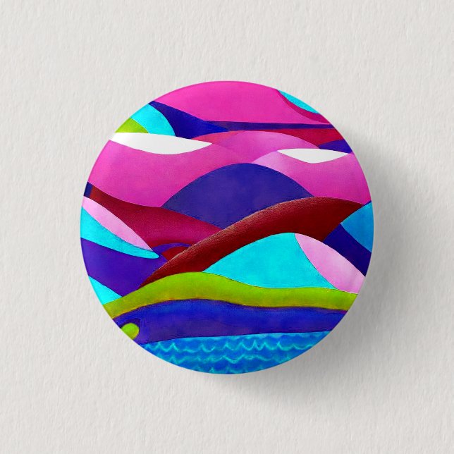 Colourful Ocean Hills 3 Cm Round Badge (Front)