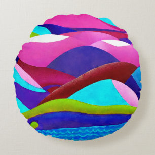 Colourful Ocean Hills Throw Pillow