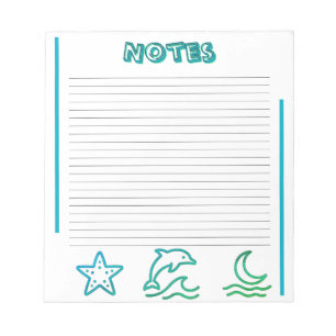 Colourful Ocean Life Lined Notepad