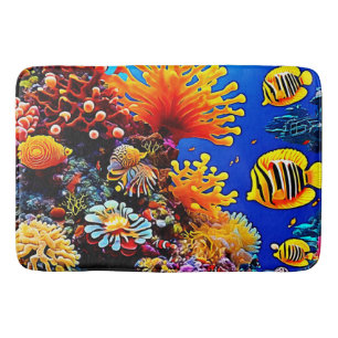 Colourful Ocean Underwater Life Bath Mat