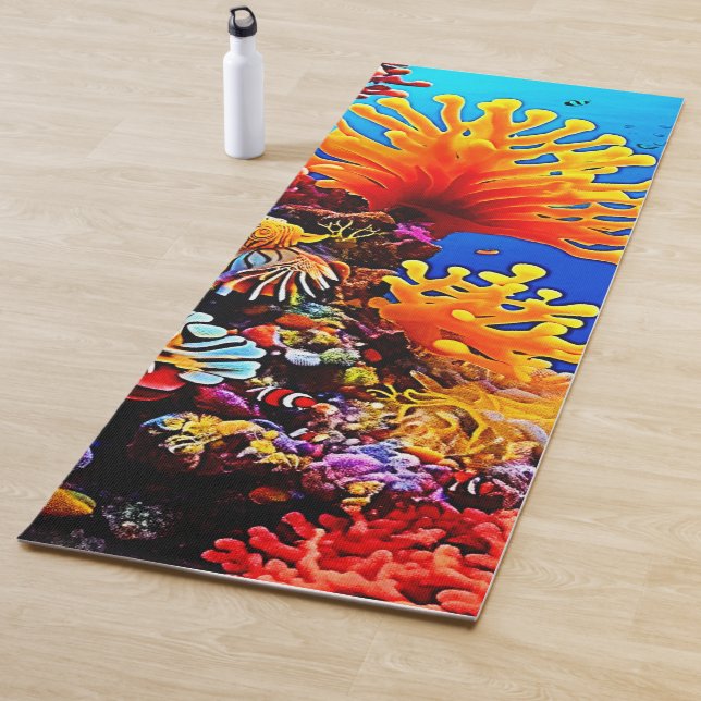 Colourful Ocean Underwater Life Yoga Mat (In Situ)