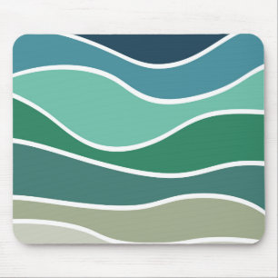 Colourful ocean waves mouse pad