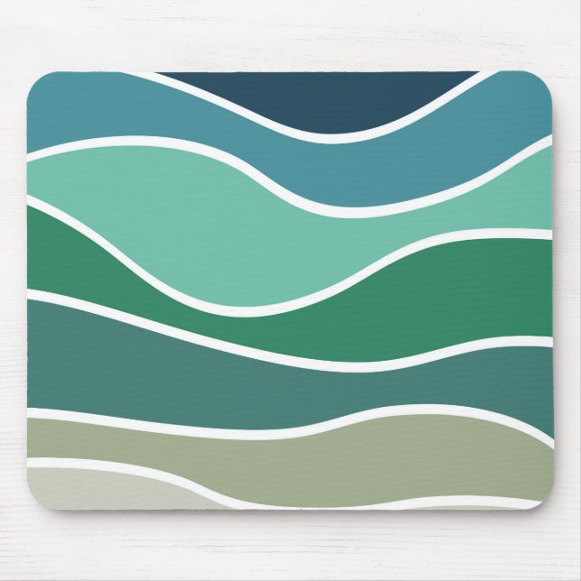 Colourful ocean waves mouse pad (Front)
