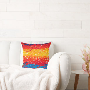 Colourful Ocean Waves Patterns. Buy Now Cushion
