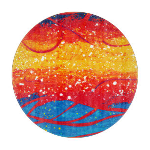 Colourful Ocean Waves Patterns. Buy Now Cutting Board