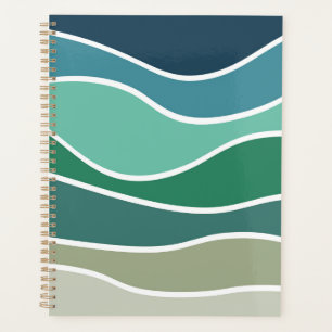 Colourful ocean waves planner