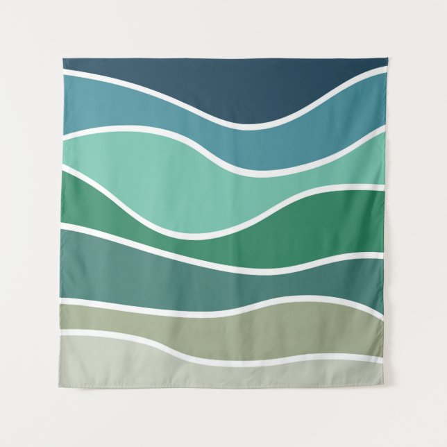 Colourful ocean waves tapestry (Front)
