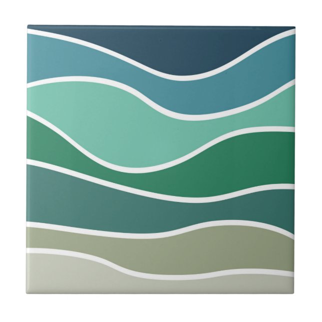 Colourful ocean waves tile (Front)