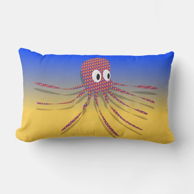 Colourful Octopus Lumbar Cushion (Front)