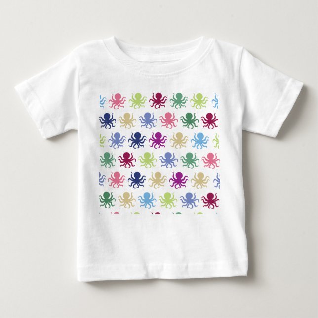 Colourful octopus pattern baby T-Shirt (Front)