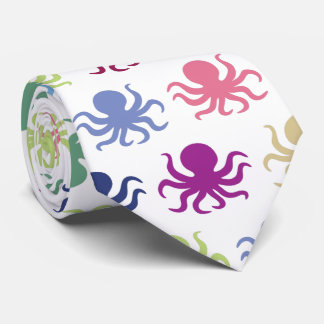 Colourful octopus pattern tie