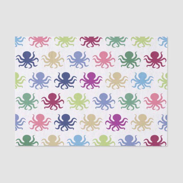 Colourful octopus pattern tissue paper (Front)