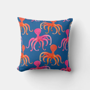 Colourful octopus seamless pattern cushion
