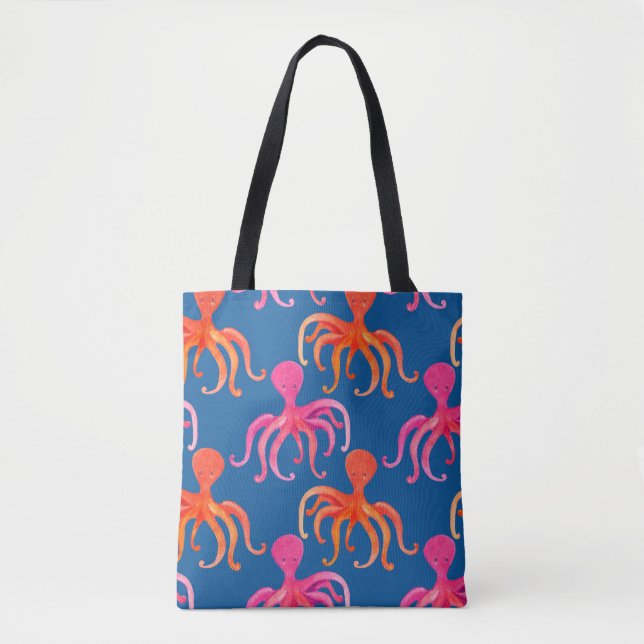 Colourful octopus seamless pattern tote bag (Front)