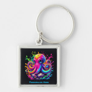 Colourful Octopus Splash Key Ring