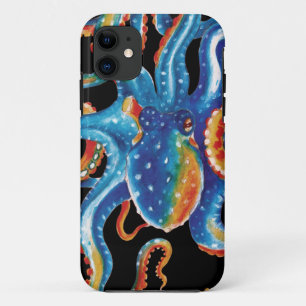 Colourful Octopus Tentacles On Black Case-Mate iPhone Case