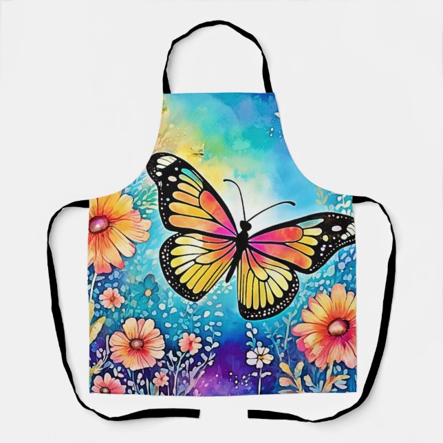 Colourful Octopus View Design Apron (Front)