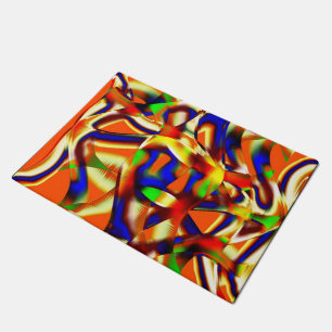 Colourful of majestic colours, orange and blue fig doormat