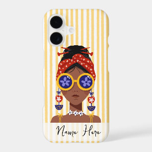 Colourful of Woman Head Illustration on Yellow 