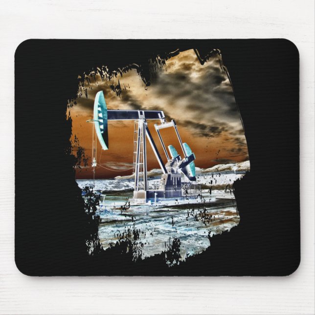 Colourful Oilfield Pumping Unit Mousepad (Front)