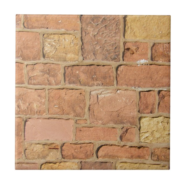 Colourful old brick wall design tile (Front)