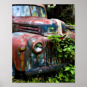 Colourful Old Rusty Truck Poster