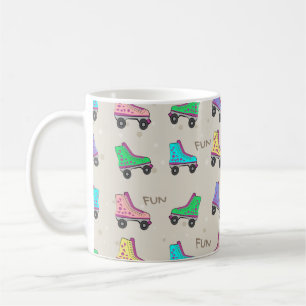 Colourful Old Skate Rollers Pattern Coffee Mug