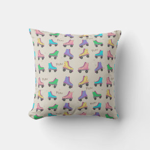 Colourful Old Skate Rollers Pattern Cushion