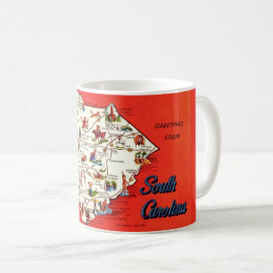 Colourful Old South Carolina Map Mug