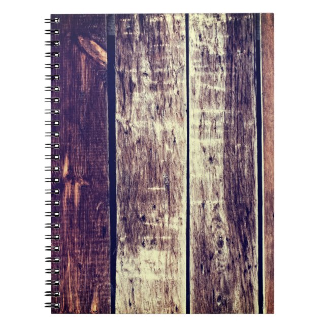 Colourful Old Wood Background - Vintage Dark Yello Notebook (Front)