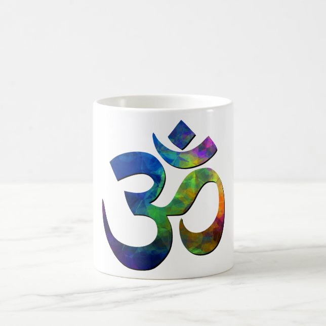 Colourful Om Yoga Symbols Coffee Mug (Center)