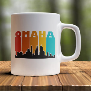 Colourful Omaha Nebraska Retro Sunset Coffee Mug