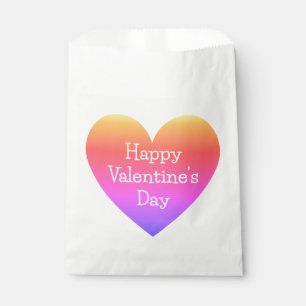 Colourful Ombre Heart Valentine's Day Message Favour Bags