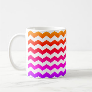 Colourful Ombre Stripes Chevron ZigZag Rainbow Mug