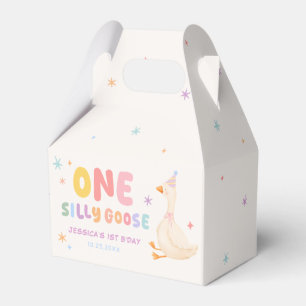 Colourful One Silly Goose Girl 1st Birthday Favour Box
