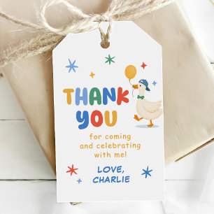 Colourful One Silly Goose Kids 1st Birthday Gift Tags