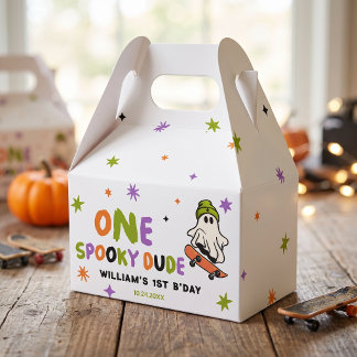 Colourful One Spooky Dude Birthday Favour Box