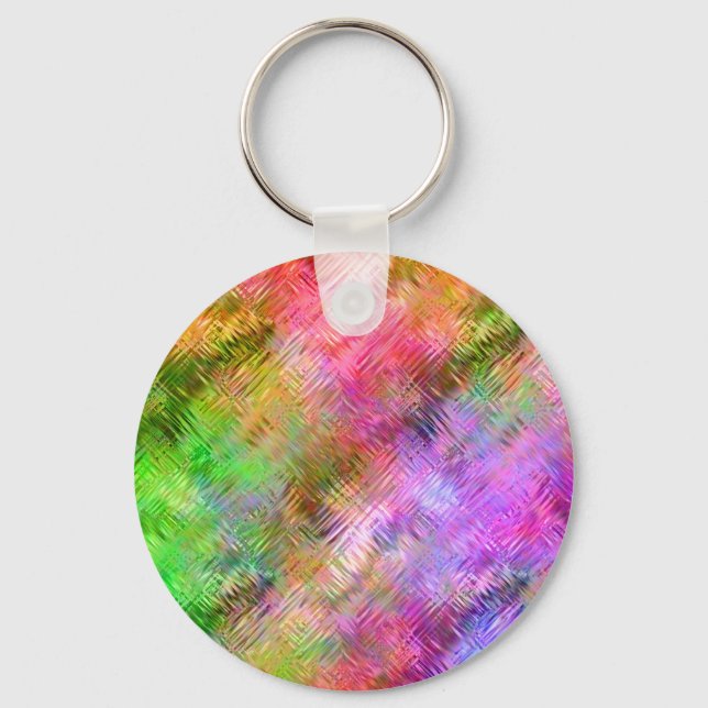 Colourful Opal Glassy Texture Key Ring (Front)