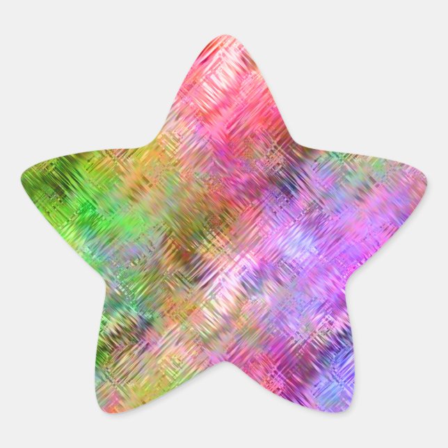 Colourful Opal Glassy Texture Star Sticker (Front)