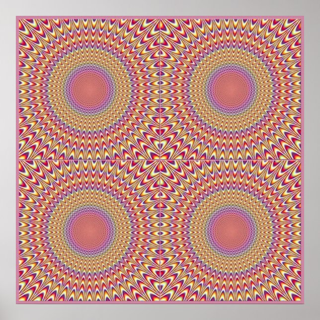 Colourful Optical Illusion - Eye Trick Poster (Front)