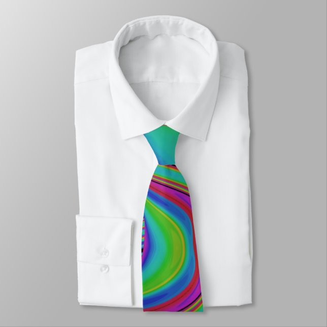 colourful Optical Illusion Tie (Tied)