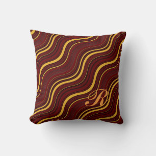 Colourful Optical Illusion Wavy Pattern Initial  Cushion