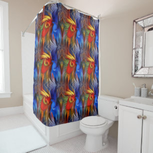 Colourful Orange Blue Yellow Abstract Art  Shower Curtain
